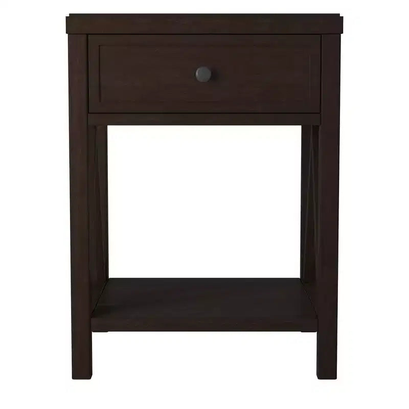 Table d'appoint traditionnelle en bois auburn 27,7 po avec tiroir East at Main