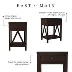 Table d'appoint traditionnelle en bois auburn 27,7 po avec tiroir East at Main