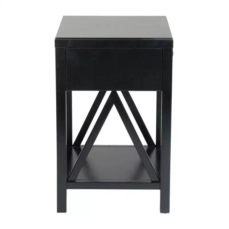 Table d'appoint traditionnelle en bois auburn 27,7 po avec tiroir East at Main