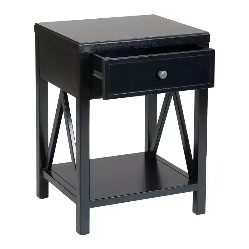 Table d'appoint traditionnelle en bois auburn 27,7 po avec tiroir East at Main