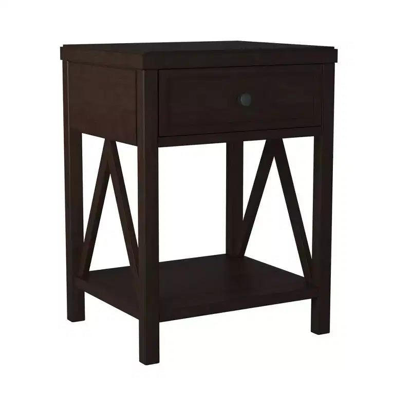 Table d'appoint traditionnelle en bois auburn 27,7 po avec tiroir East at Main
