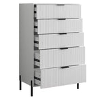 Ensemble de commode de chambre à coucher Festivo 4 pièces « Modern Elegance », une commode à 6 tiroirs et 2 tables de chevet à 2 tiroirs