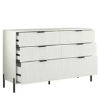 Ensemble de commode de chambre à coucher Festivo 4 pièces « Modern Elegance », une commode à 6 tiroirs et 2 tables de chevet à 2 tiroirs