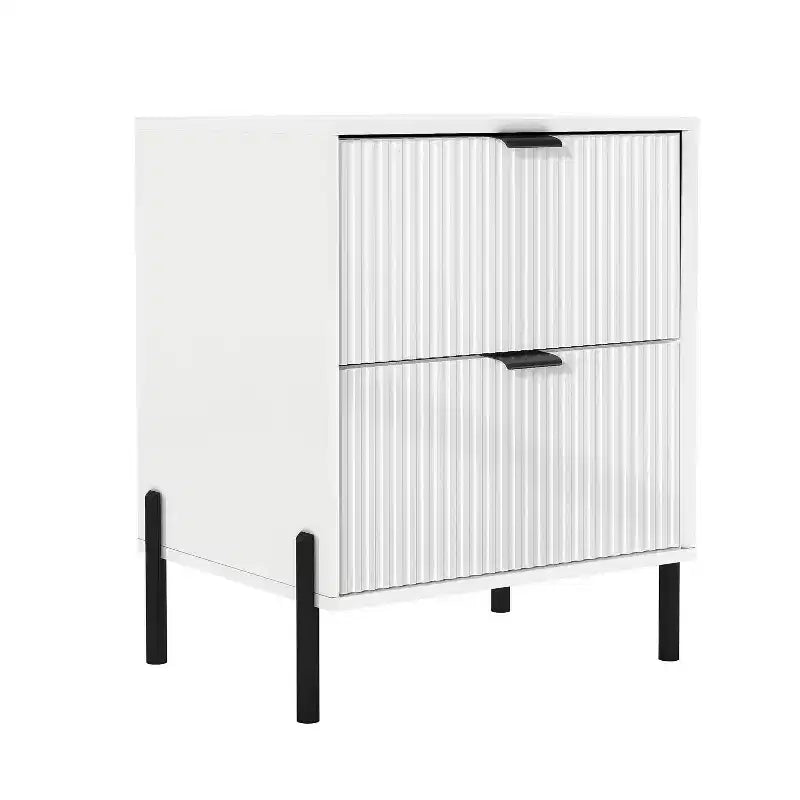 Ensemble de commode de chambre à coucher Festivo 4 pièces « Modern Elegance », une commode à 6 tiroirs et 2 tables de chevet à 2 tiroirs