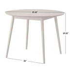 Table à manger ronde en bois massif de style moderne du milieu du siècle Lifestorey Raylen