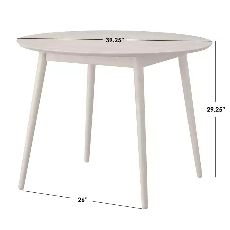 Table à manger ronde en bois massif de style moderne du milieu du siècle Lifestorey Raylen