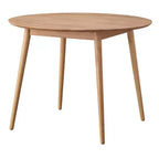 Table à manger ronde en bois massif de style moderne du milieu du siècle Lifestorey Raylen