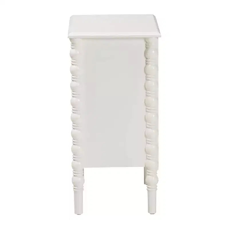 Table d'appoint à 3 tiroirs Baxton Studio Malinda en bois avec pieds fuseau