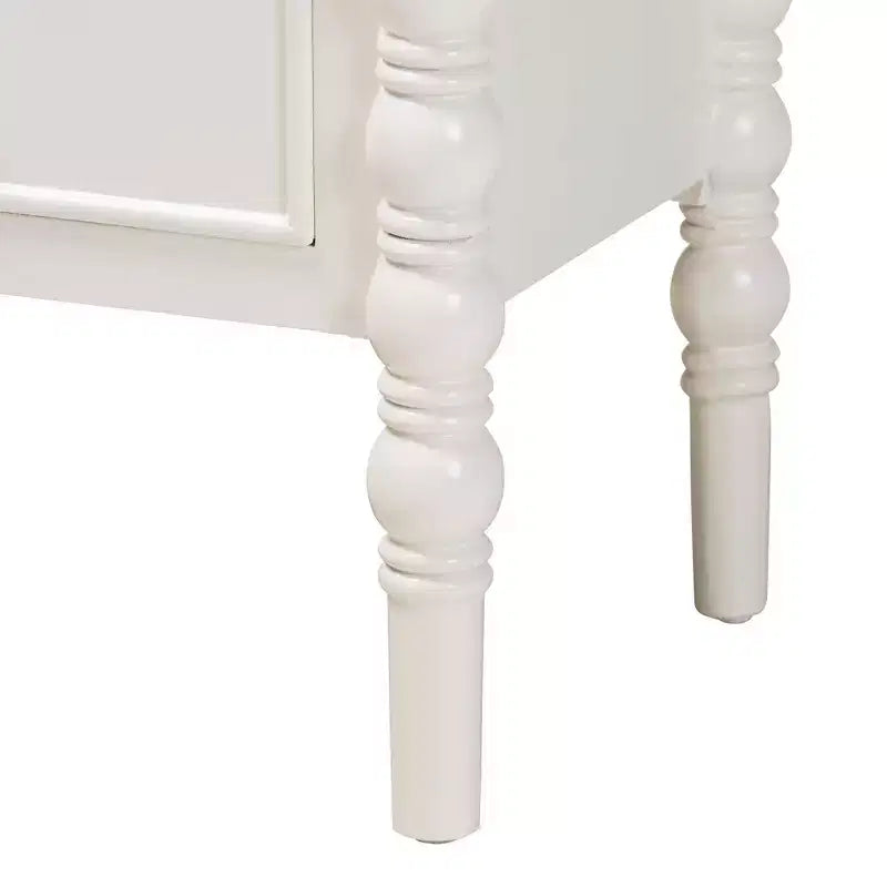 Table d'appoint à 3 tiroirs Baxton Studio Malinda en bois avec pieds fuseau