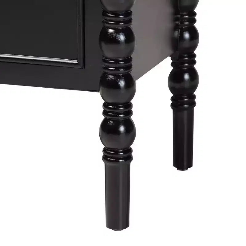 Table d'appoint à 3 tiroirs Baxton Studio Malinda en bois avec pieds fuseau