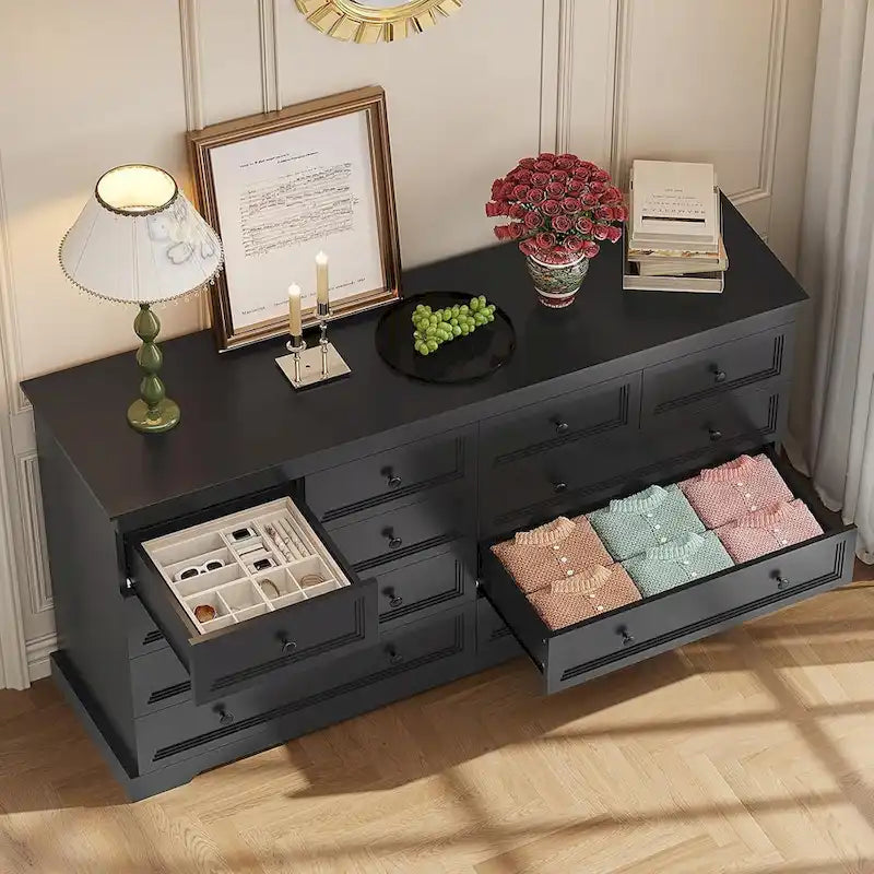 10 Drawers Dresser 55 Large Drawers Wood Dressers & Chest of Drawers