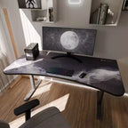 Tapis de souris lavable Arozzi Special Edition Ultrawide Curved Gaming and Office Desk et 3 découpes personnalisées pour support d'écran avec gestion des câbles