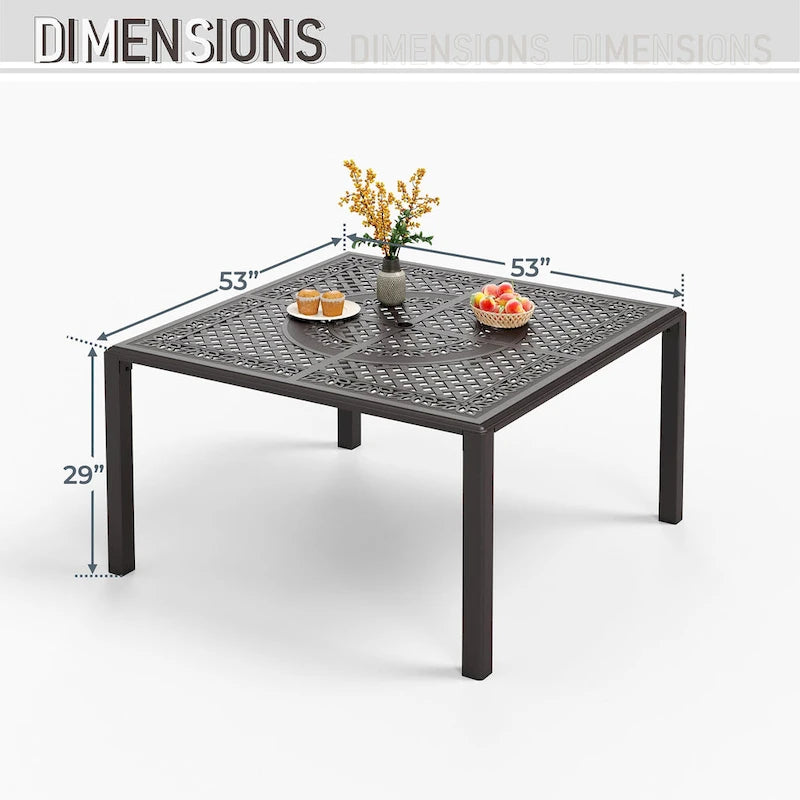 Ensemble de salle à manger d'extérieur 9 pièces en rotin avec trou pour parasol