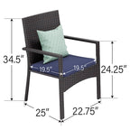 Ensemble de salle à manger d'extérieur 9 pièces en rotin avec trou pour parasol