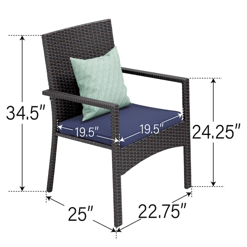 Ensemble de salle à manger d'extérieur 9 pièces en rotin avec trou pour parasol