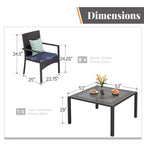 Ensemble de salle à manger d'extérieur 9 pièces en rotin avec trou pour parasol