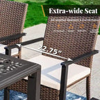 Ensemble de salle à manger d'extérieur 9 pièces en rotin avec trou pour parasol