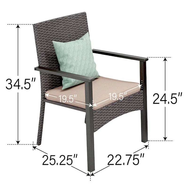Ensemble de salle à manger d'extérieur 9 pièces en rotin avec trou pour parasol