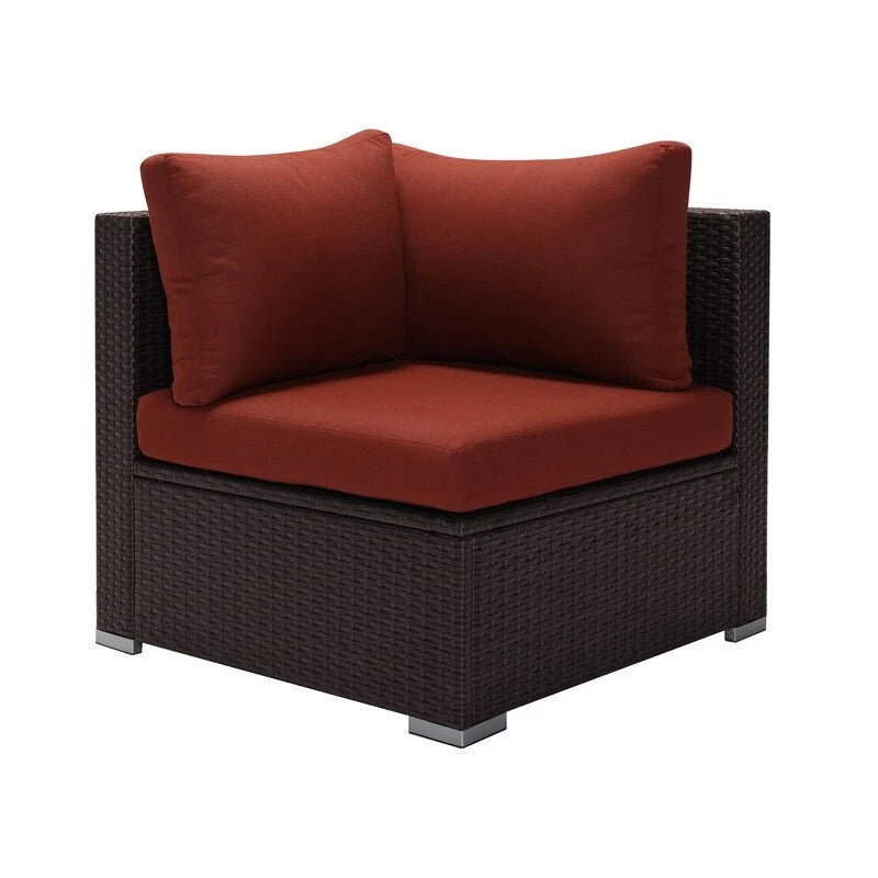 FINCATI Salon de Jardin Extérieur 7 Pièces Extra Large à Dossier Haut avec Table de Foyer au Gaz Propane, Ensemble de Canapés en Rotin pour Conversation