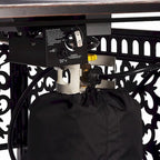 Ensemble table brasero en aluminium noir avec quatre fauteuils de club