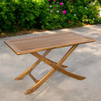 HomeRoots 43 Table de pique-nique pliante extérieure en bois massif marron