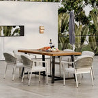 Heres Farmhouse Outdoor, ensembles de salle à manger 7 pièces avec dossier en rotin par Christopher Knight Home - N/A