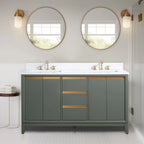 Meuble-lavabo Vanity Art avec évier en céramique et dessus en marbre reconstitué