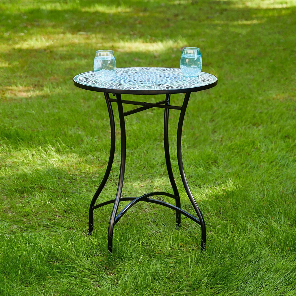 Ensemble bistrot pliant en métal Glitzhome pour extérieur, 3 pièces, table et chaises de patio