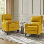 Fauteuil inclinable Brigida moderne en cuir véritable avec clous décoratifs et repose-pieds réglable (lot de 2) par HULALA HOME