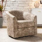 Fauteuil Cuenca moderne en tissu avec piètement pivotant