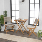 Ensemble bistrot pliant d'extérieur 3 pièces Cadiz Modern Coastal en bois d'acacia, par JONATHAN Y