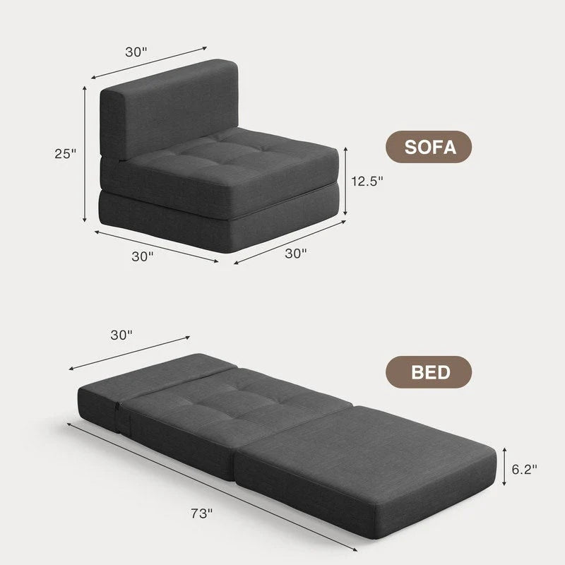 Chaise convertible 3-en-1, Chaise pliante, Lit de repos dépliable