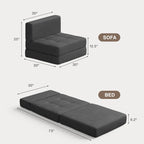 Chaise convertible 3-en-1, Chaise pliante, Lit de repos dépliable