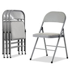 Chaises pliantes élégantes en fer et PVC pour conventions et expositions Blanches