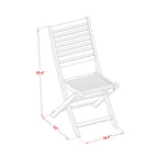 East West Furniture Ensemble Bistro de conversation d'extérieur comprenant une table basse ronde en bois et 2 chaises pliantes, Huile naturelle