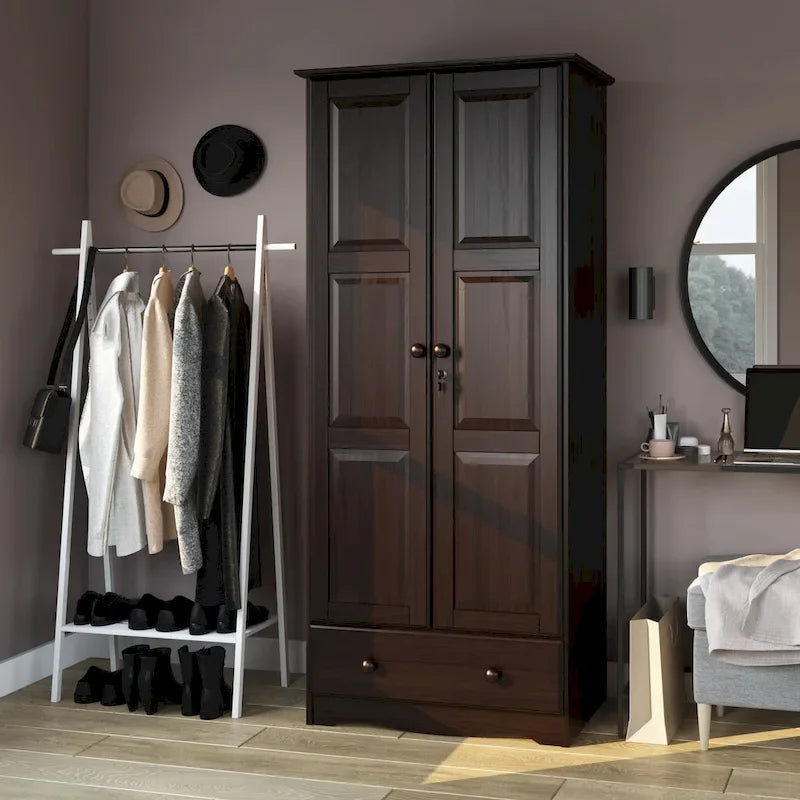 Palace Imports Armoire flexible 100 % bois massif avec poignées en métal ou en bois