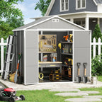 Abri de jardin en résine toutes saisons avec plancher, 1,8 m x 1,2 m/1,8 m x 2,4 m/2,4 m x 1,8 m/2,4 m x 3 m, Spire Tool Shed