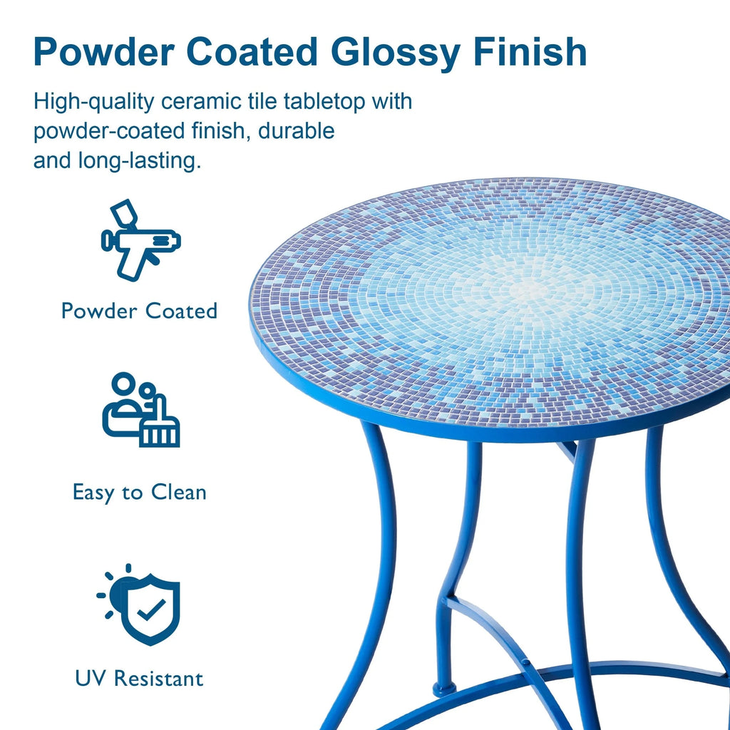 Ensemble bistrot pliant en métal Glitzhome pour extérieur, 3 pièces, table et chaises de patio