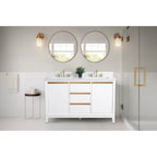 Meuble-lavabo Vanity Art avec évier en céramique et dessus en marbre reconstitué
