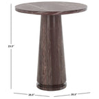Table d'appoint ronde haute en marbre SAFAVIEH Couture Ghicu - 56 cm L x 53 cm P x 61 cm H - 21Wx21Dx24H