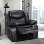 Fauteuil inclinable massant et chauffant en cuir, assise large et durable