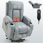 Fauteuil inclinable releveur électrique Lazy Boy, fauteuil de massage moderne à moteur unique avec chauffage lombaire, port de chargement USB, porte-gobelets