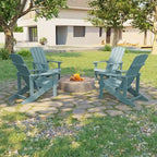 Chaises Adirondack d'extérieur en bois résistantes aux intempéries Bonosuki - Lot de 4