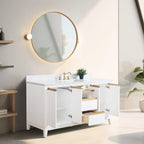 Meuble-lavabo Vanity Art avec évier en céramique et dessus en marbre reconstitué