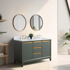Meuble-lavabo Vanity Art avec évier en céramique et dessus en marbre reconstitué