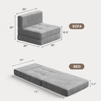 Chaise convertible 3-en-1, Chaise pliante, Lit de repos dépliable