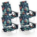 Lot de 4 chaises de plage pliantes de randonnée Costway, 5 positions d'extérieur - Voir détails