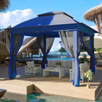 Cozywor Tonnelle escamotable en acier de 3,35 m x 3,35 m avec moustiquaire