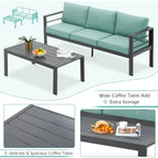 AECOJOY Ensemble de 7 Meubles de Jardin en Aluminium pour Extérieur